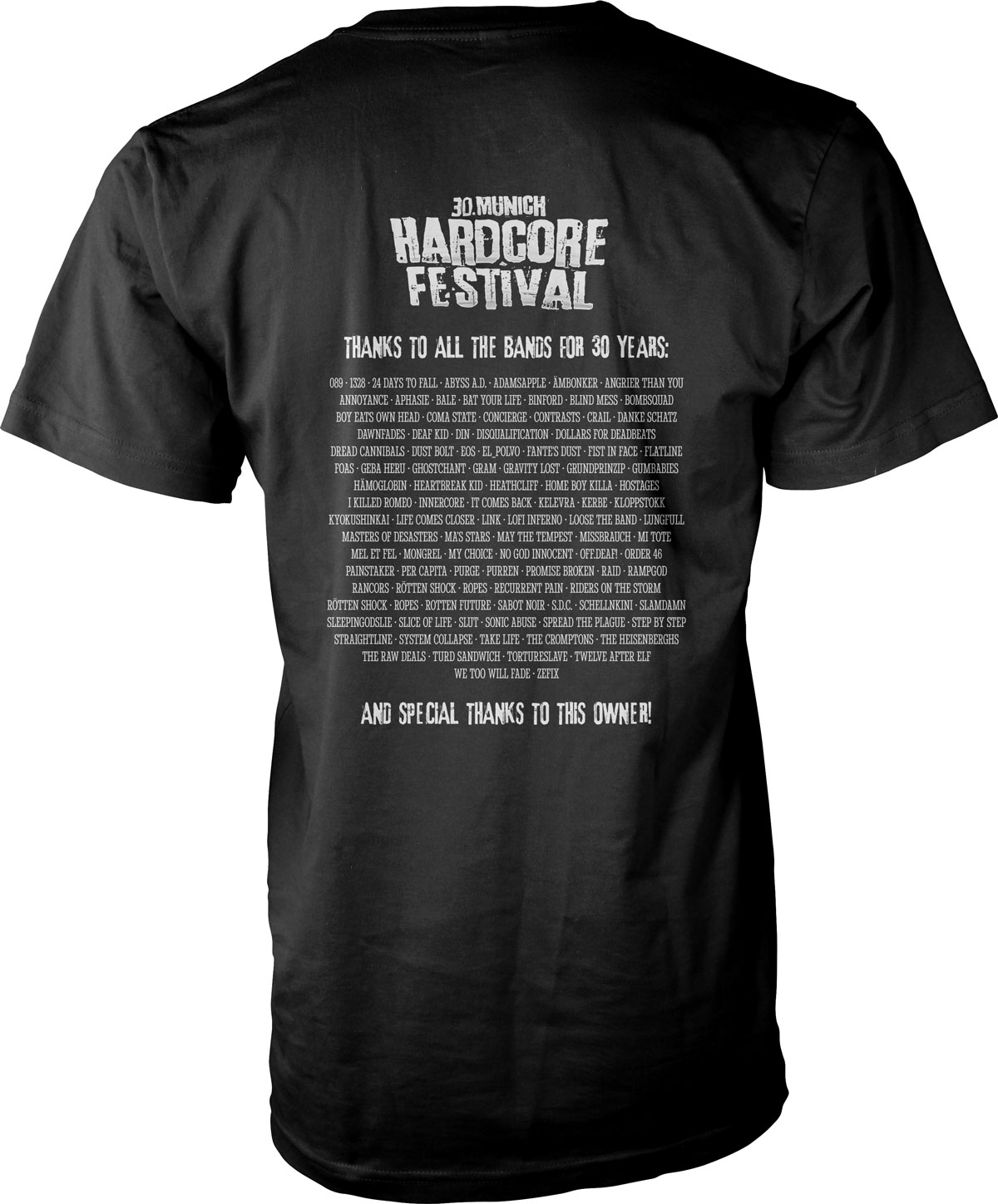 T-Shirt 30 Jahre Munich Hardcore-Festival Back